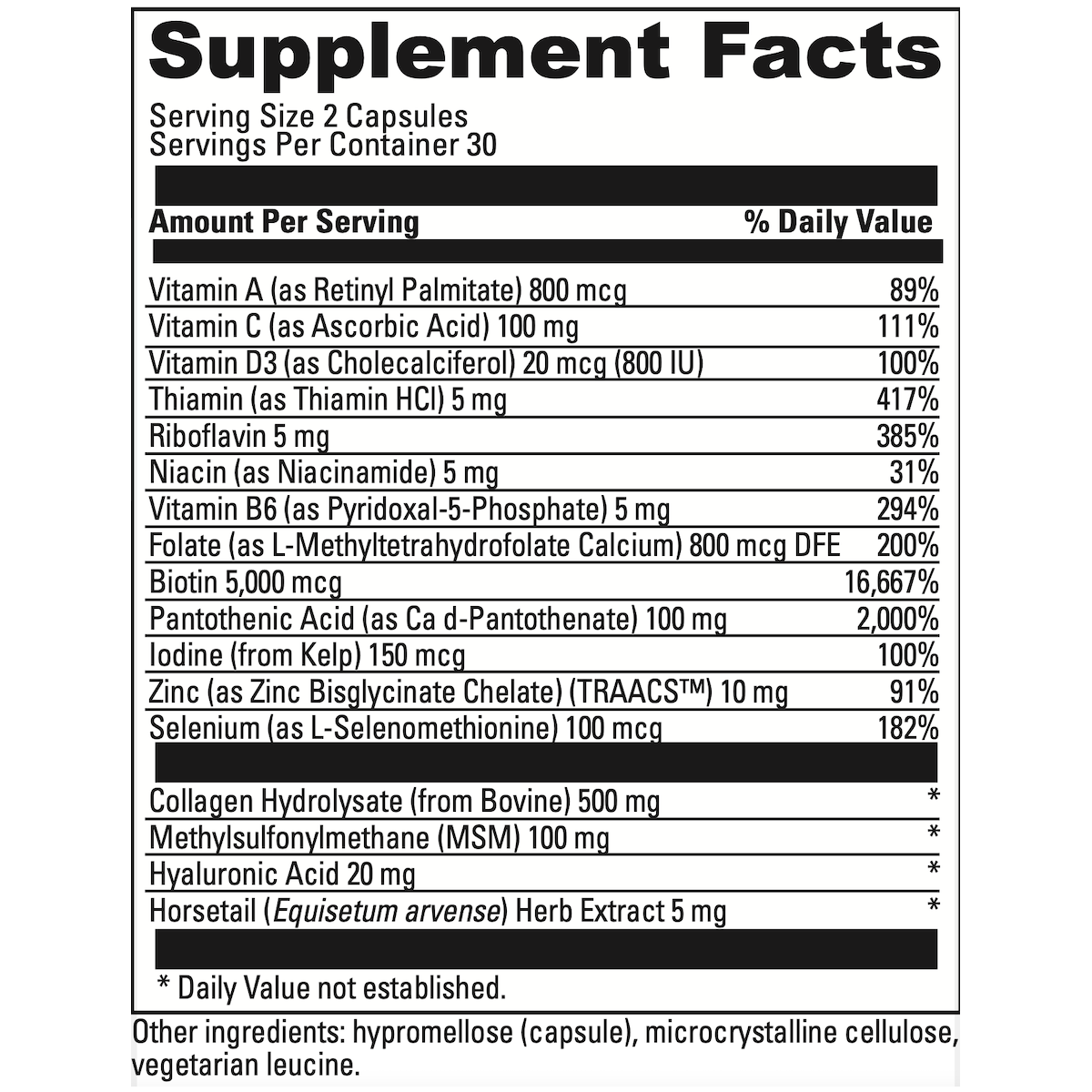 Hair Skin and Nails Protocol