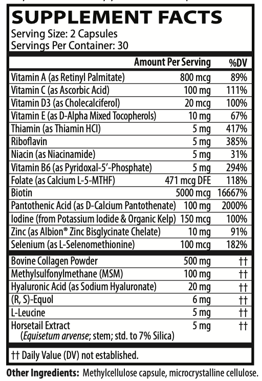 Hair Skin and Nails Protocol